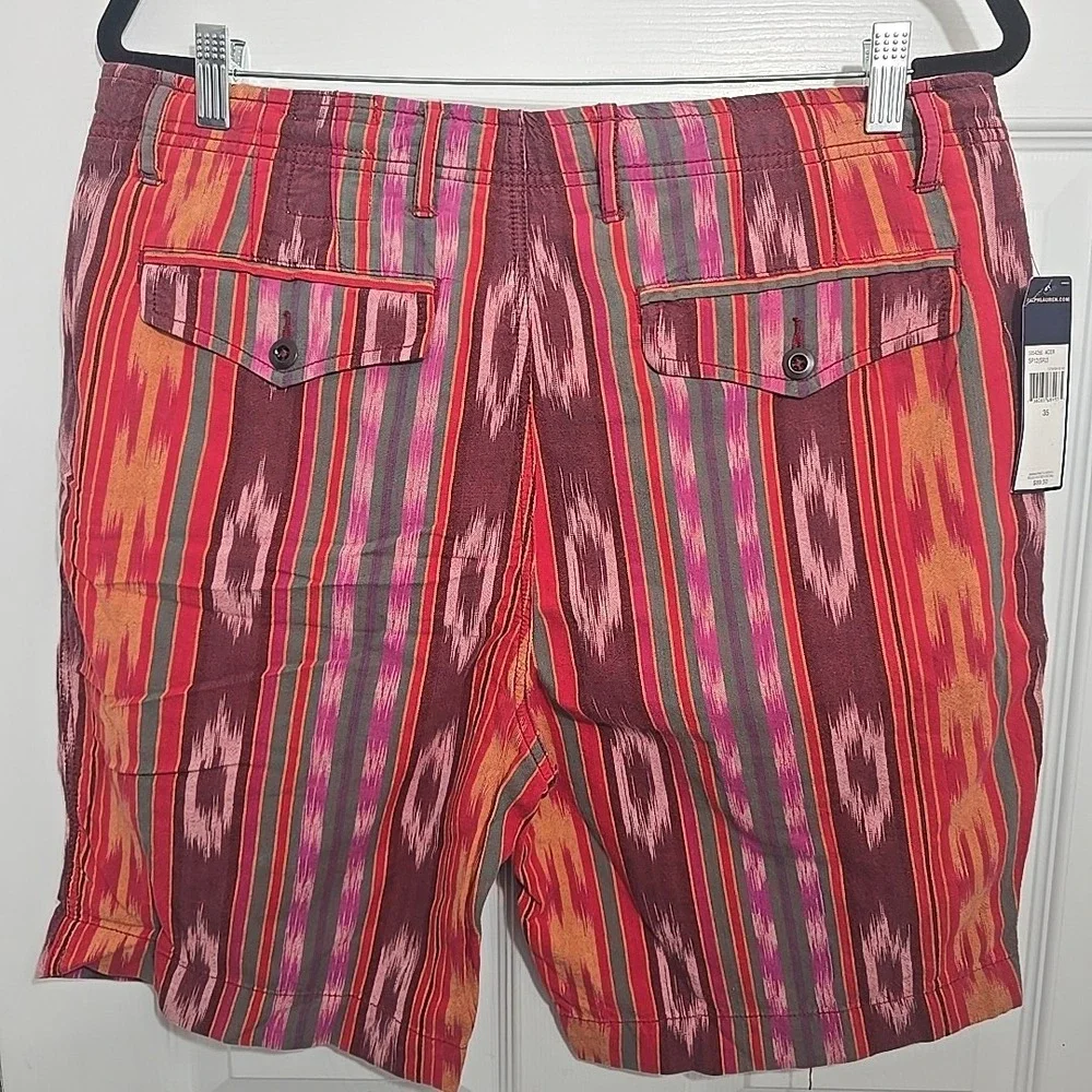 Polo Ralph Lauren Red Southwestern Beacon Shorts Size 35‎ Rugby Native Aztec NWT